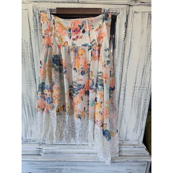 NEW Anthropologie Floral Lace A-Line Skirt - Medium - Picture 6 of 8